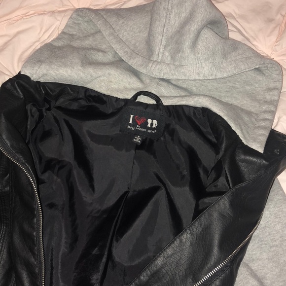 Faux Leather Jacket/Sweatshirt - Picture 3 of 4